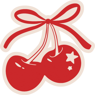 Sunny Send Up By Charlee Ray Brand Assets_Bow + Cherry - Cherry Red - Blushin